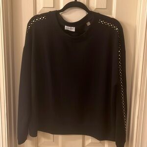 Carmen Marc Valvo studded rhinestone sweatshirt
